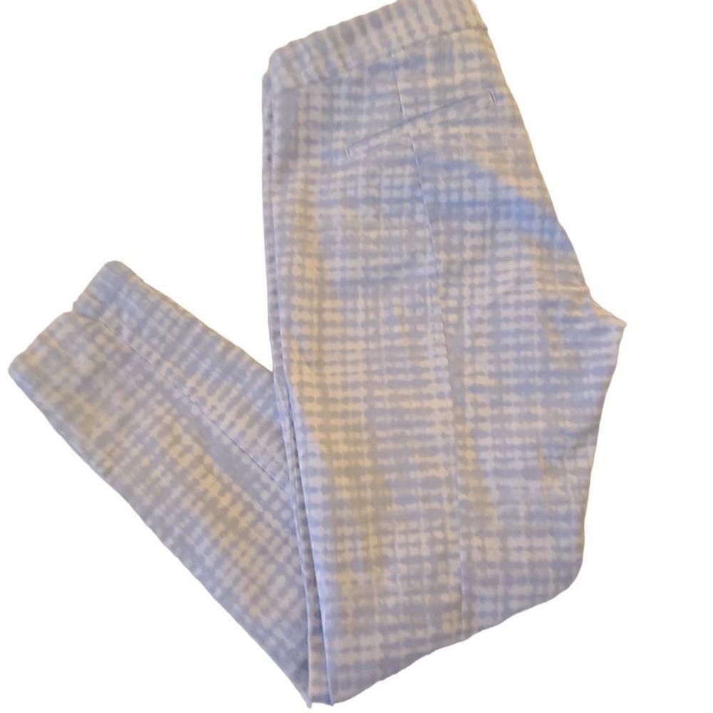 GAP Ultra Skinny Womens Blue White Print Stretch Ankle Pants Size 8